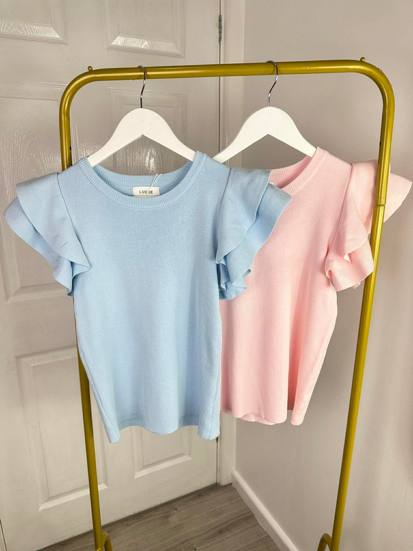 Frill sleeve jumper