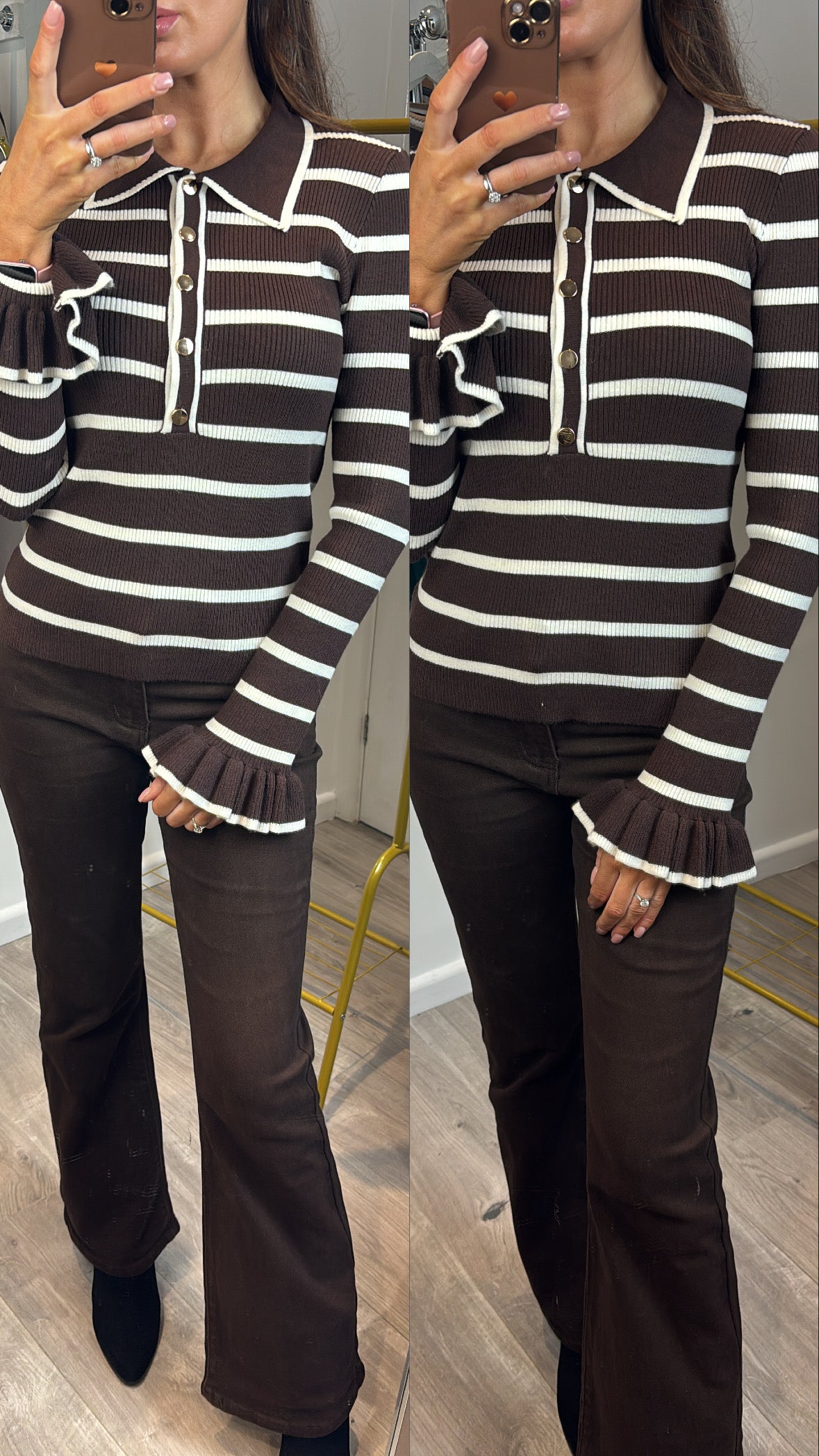 Frill sleeved jumper
