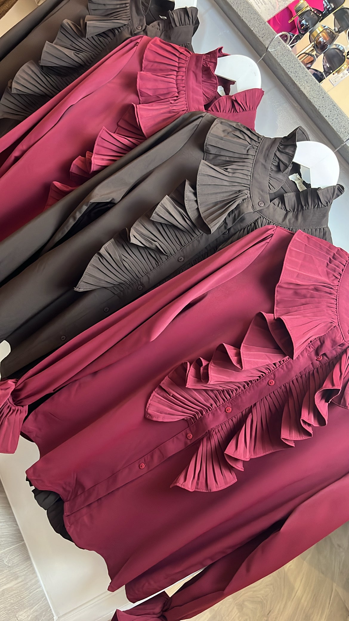 Lacey frill blouse