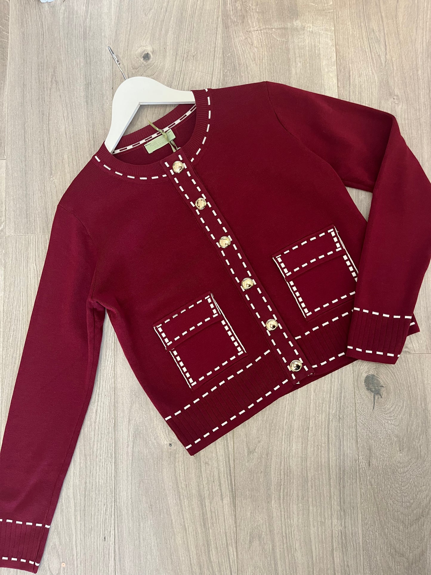 Stitch trim cardigan
